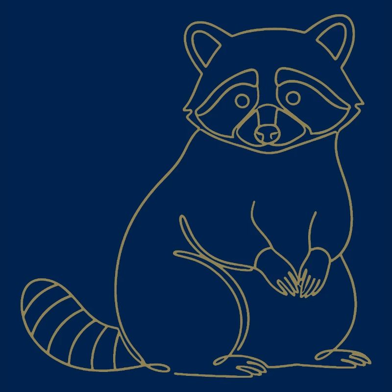 Süßer Waschbär Silhouette Minimalistisch