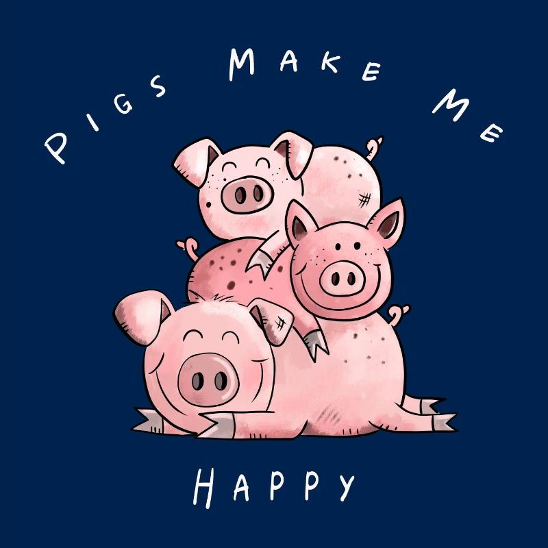 Pigs Make me Happy I Schweine Comic Geschenk