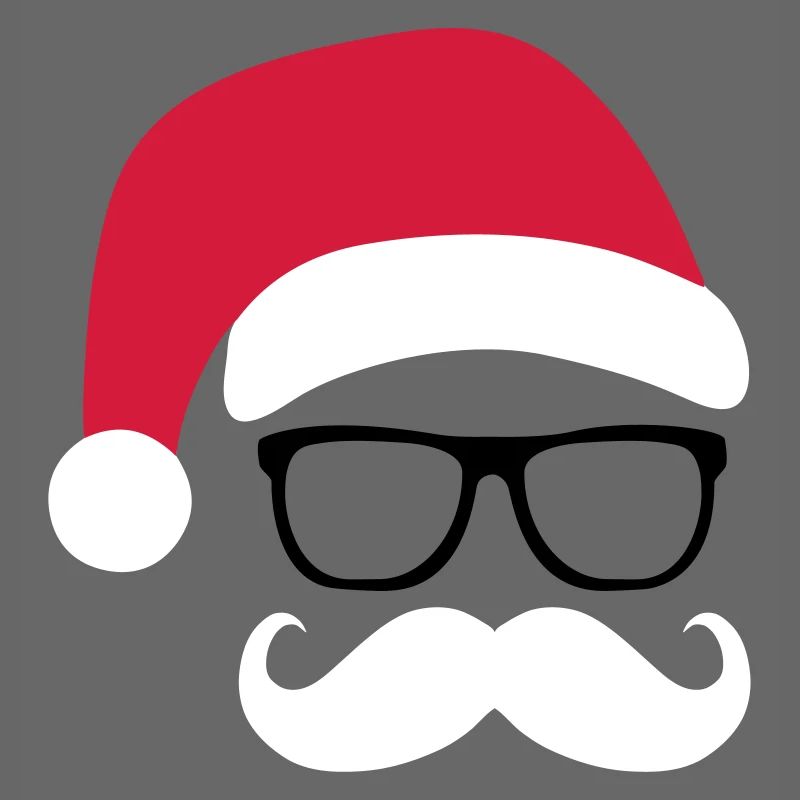 Funny Weihnachtsmann mit Nerd Brille und Mustache