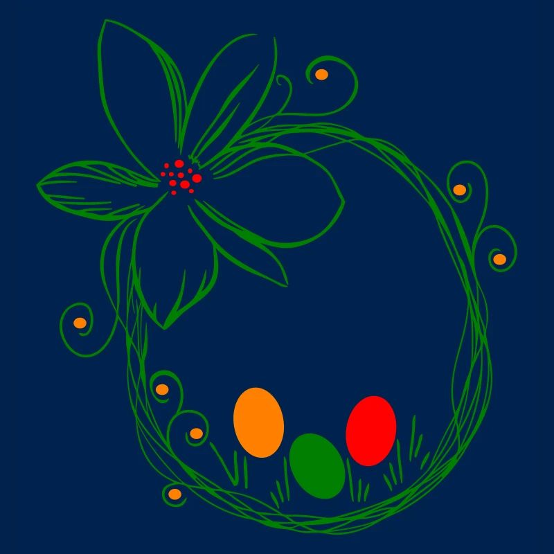 Easter nest with Easter eggs