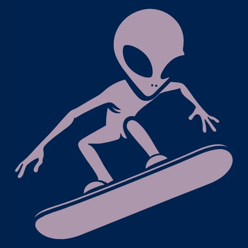 Minimalist design: Alien snowboarder