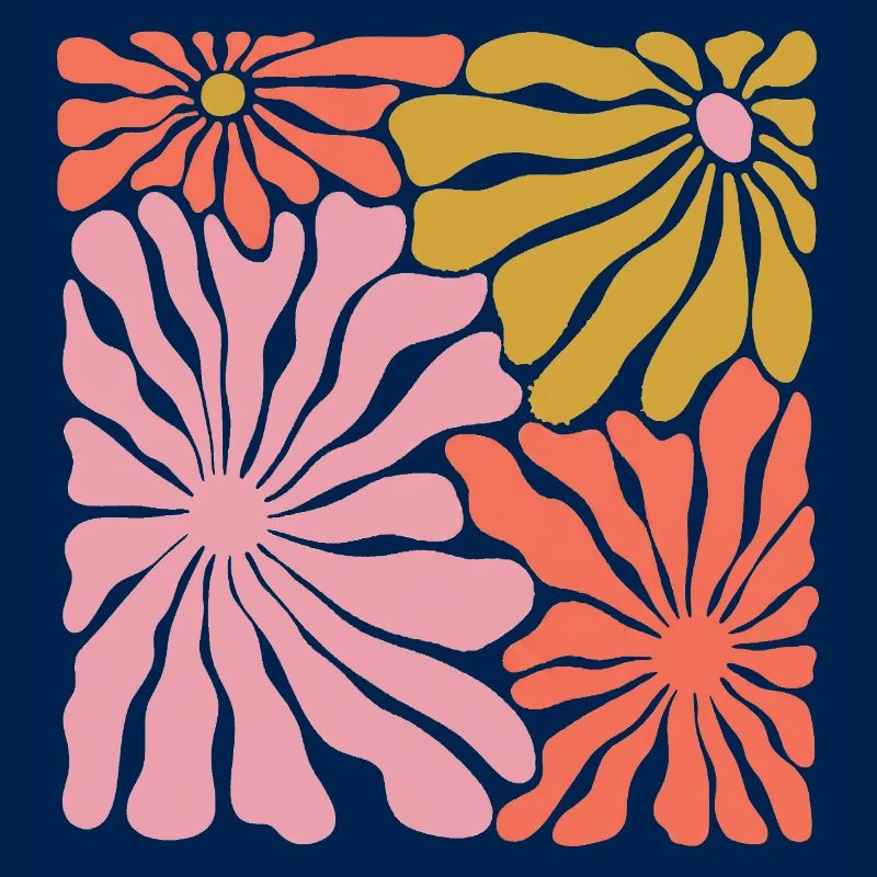 Frühlingsblüten Pop-Art Muster