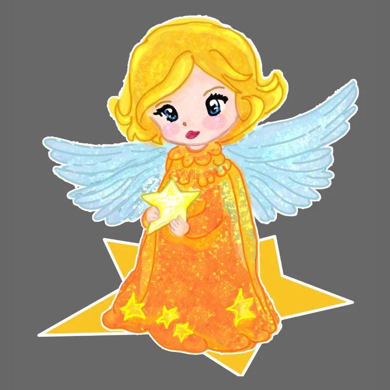 Kawaii Engelchen mit Stern