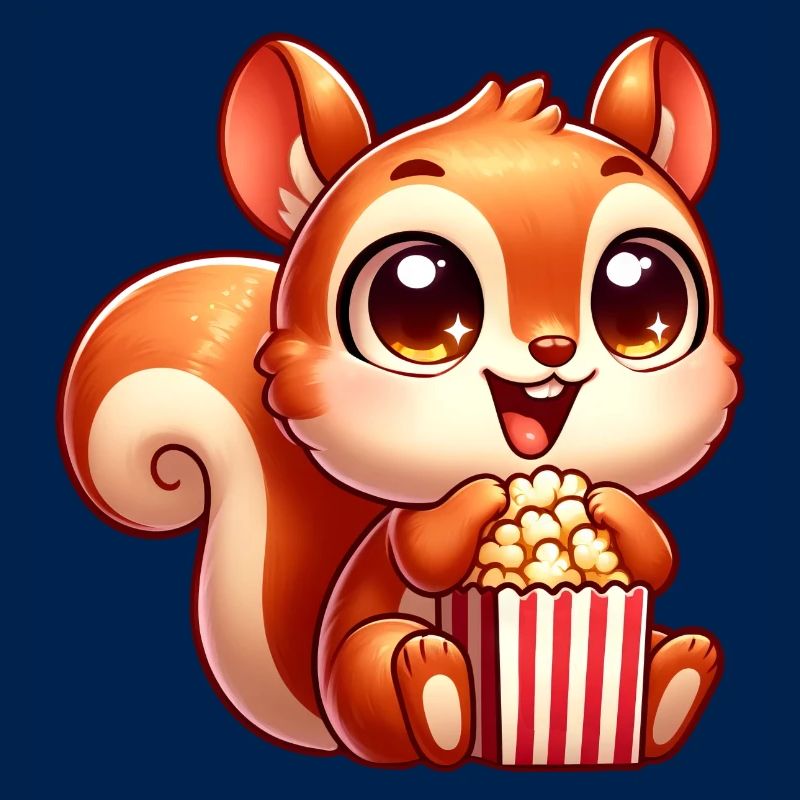 Süßes Eichhörnchen mit Popcorn Cartoon