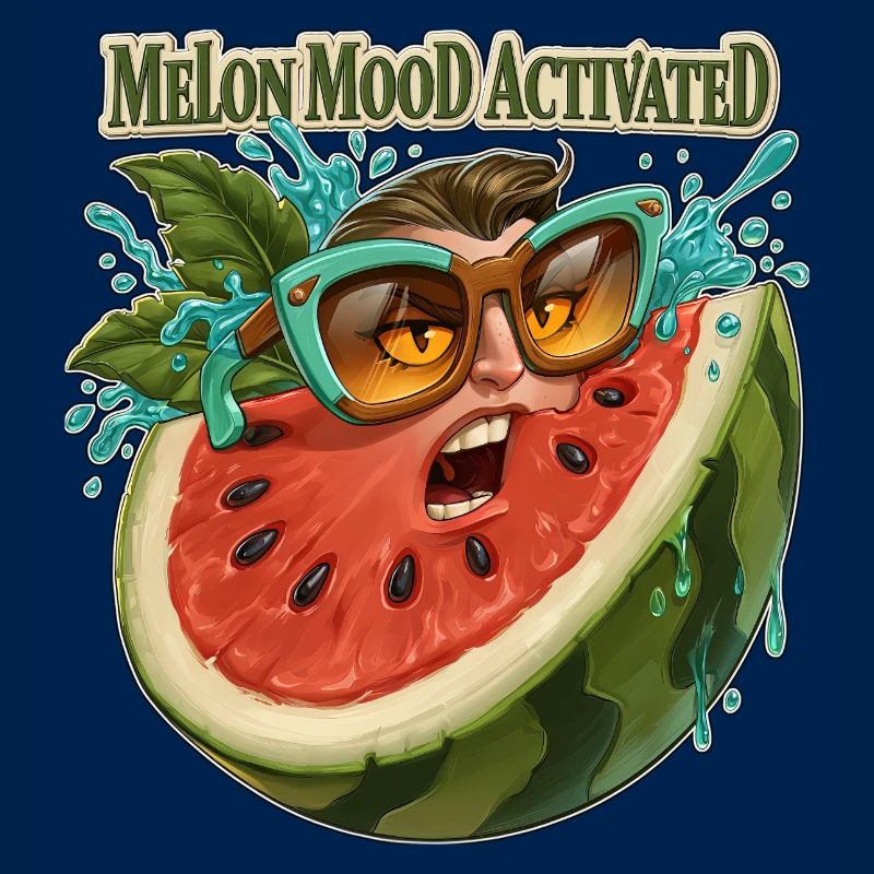 Visage drôle de pastèque activé par l’humeur de melon