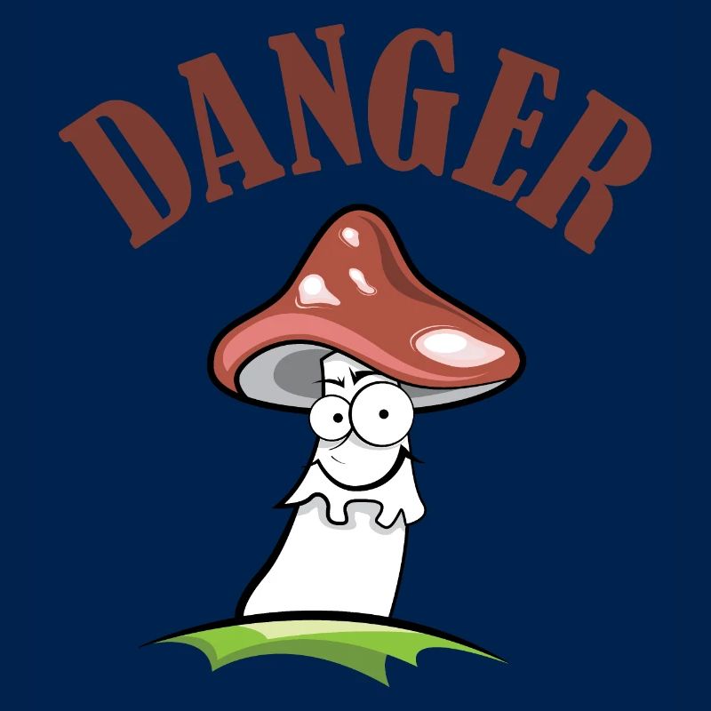 Toadstool danger symbol comic funny