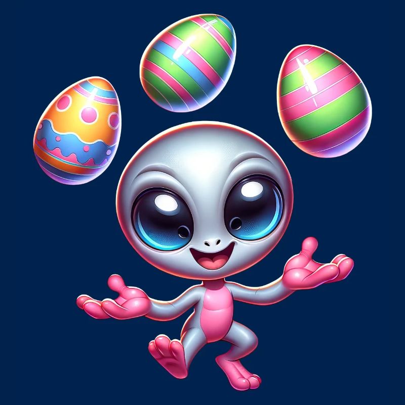 Alien-Osterjongleur: Eierakrobatik