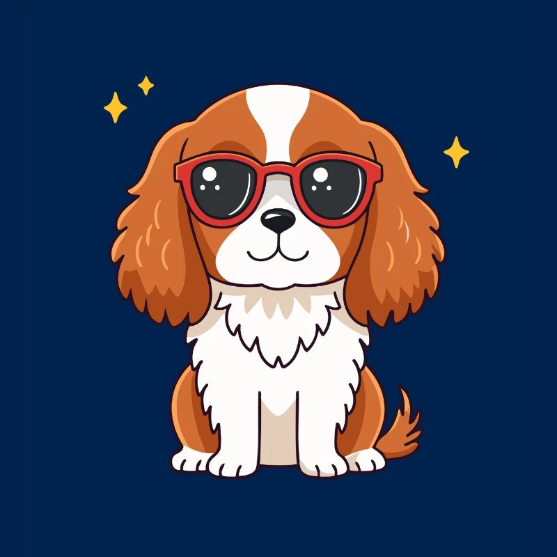Schicker Hund mit roter Brille
