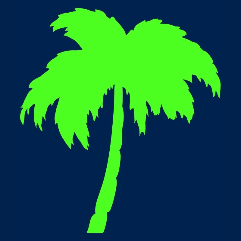 Neon palm tree silhouette on black