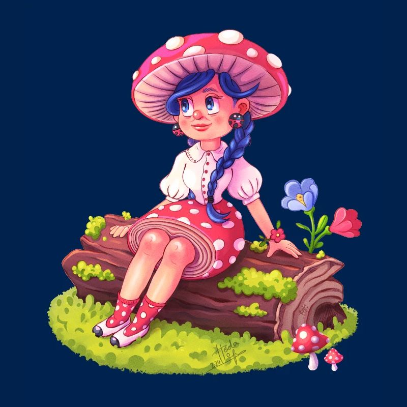 Fille Champignon dans une Forêt