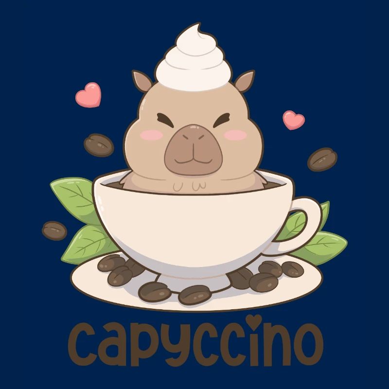 Capyccino Capybara Coffee Motif
