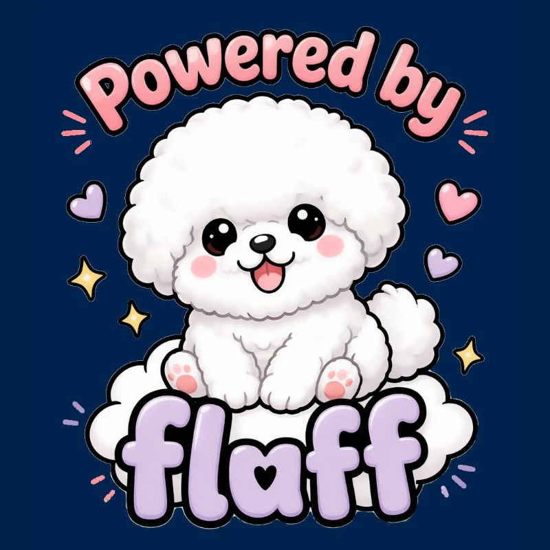 Propulsé par Fluff - un doux design de Bichon Dog