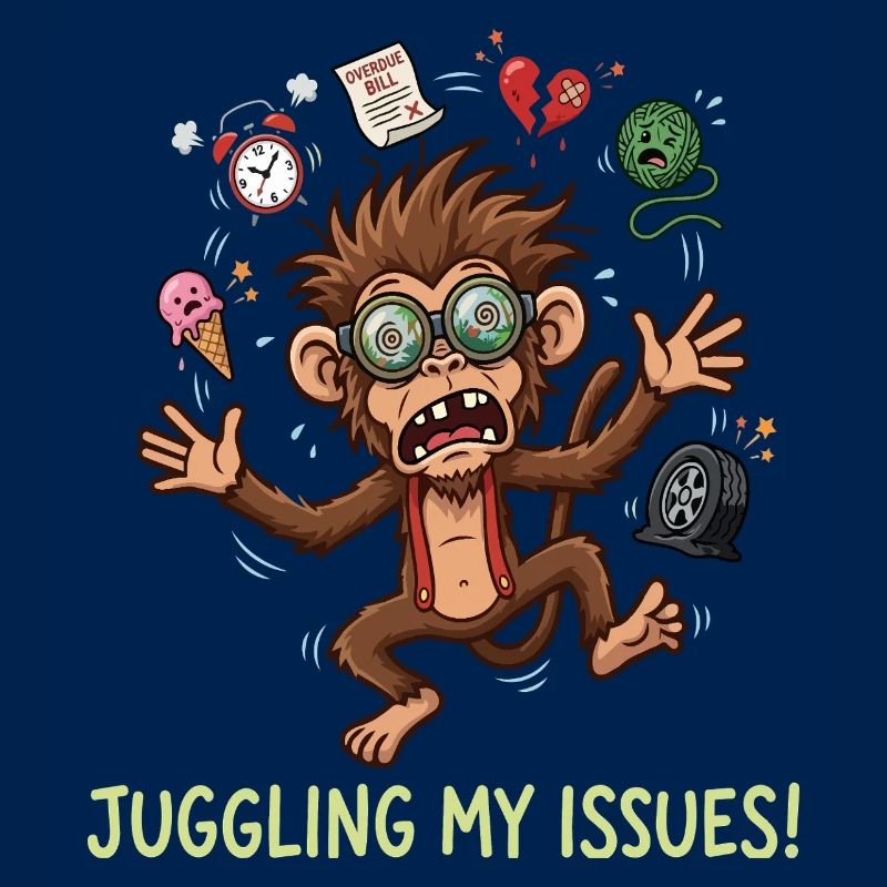 Juggling My Issues Funny Stressed Monkey Design
