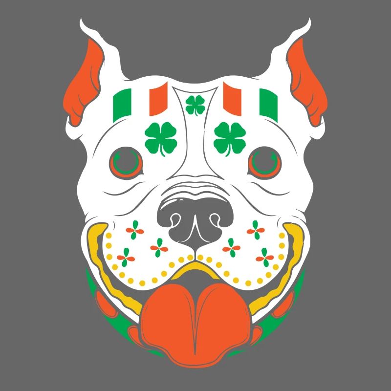 Drapeau de la Saint-Patrick Skull Pitbull Irlande