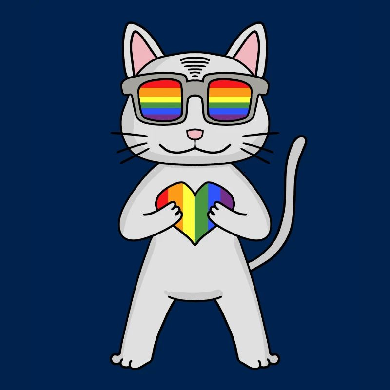 Chat LGBT Devon Rex Rainbow