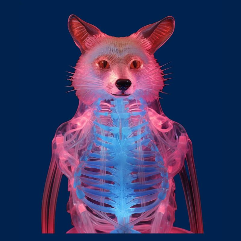 Leuchtender Fuchs mit Neon-Effekt