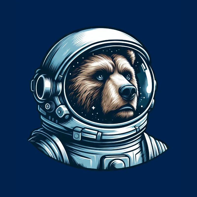 Pensive bear in outer space