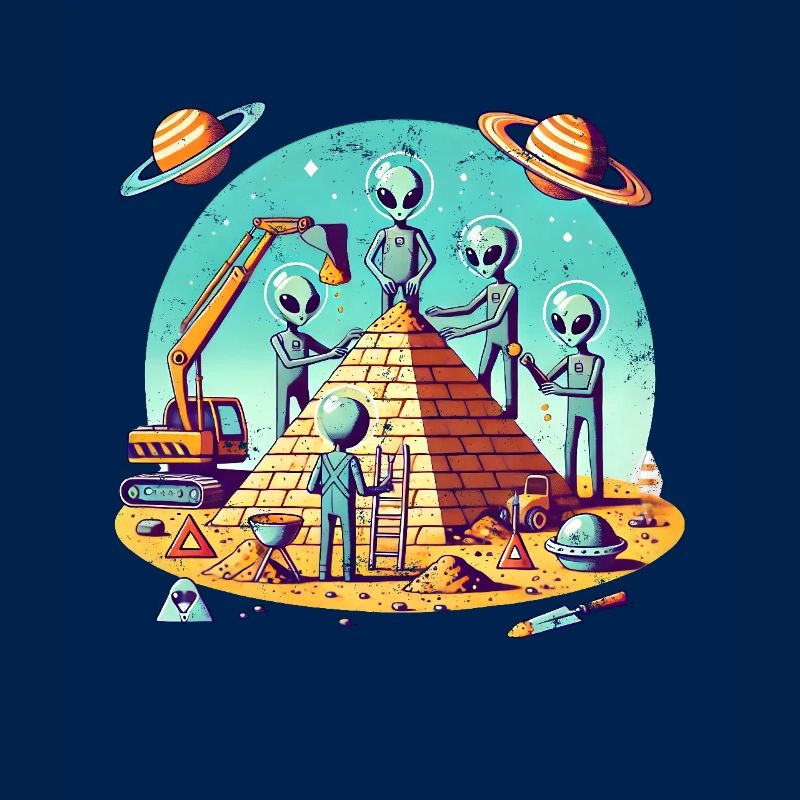 Les extraterrestres construisent une pyramide