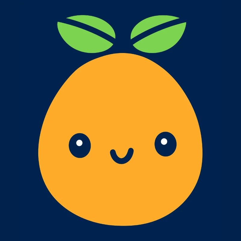 Cute citrus fruit with smiling face Mango