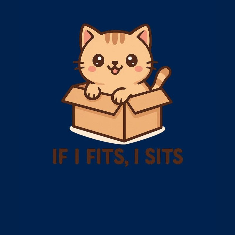 Kitten in a package with a saying