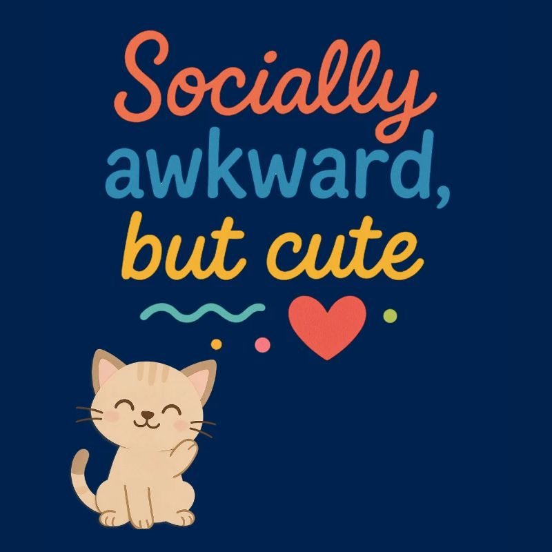 Conception sociale de chat maladroite mais mignonne