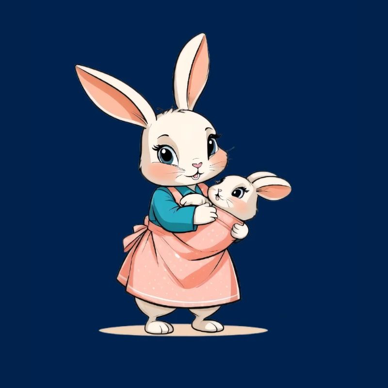 Mère lapin avec bébé