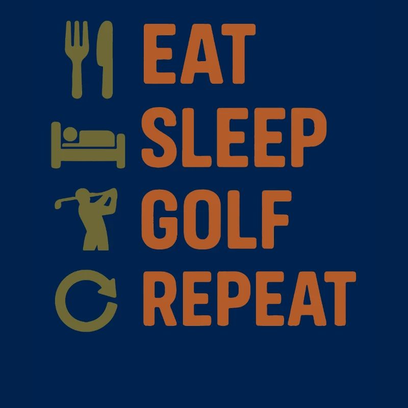 Eat Sleep Golf Repeat Funny Golf Design