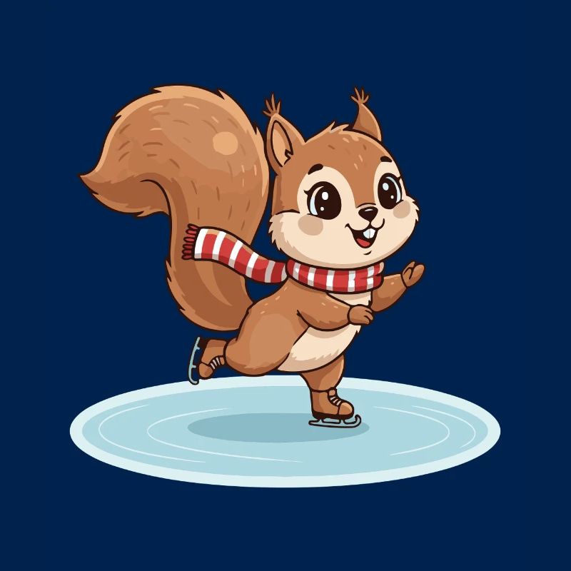 Squirrel on runners with scarf