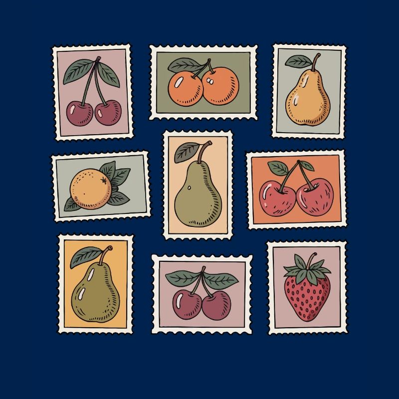 Pastel Fruit Stamp Pattern