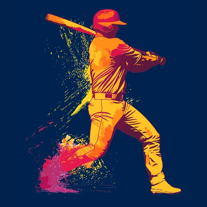 Héros de la batte de baseball Explosion de couleurs
