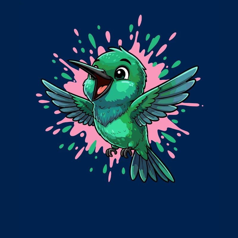 Colibri coloré avec éclaboussures de couleur