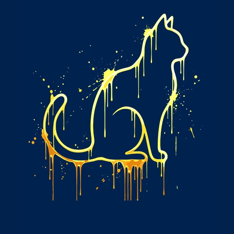 Look doré silhouette de chat – Élégant chat