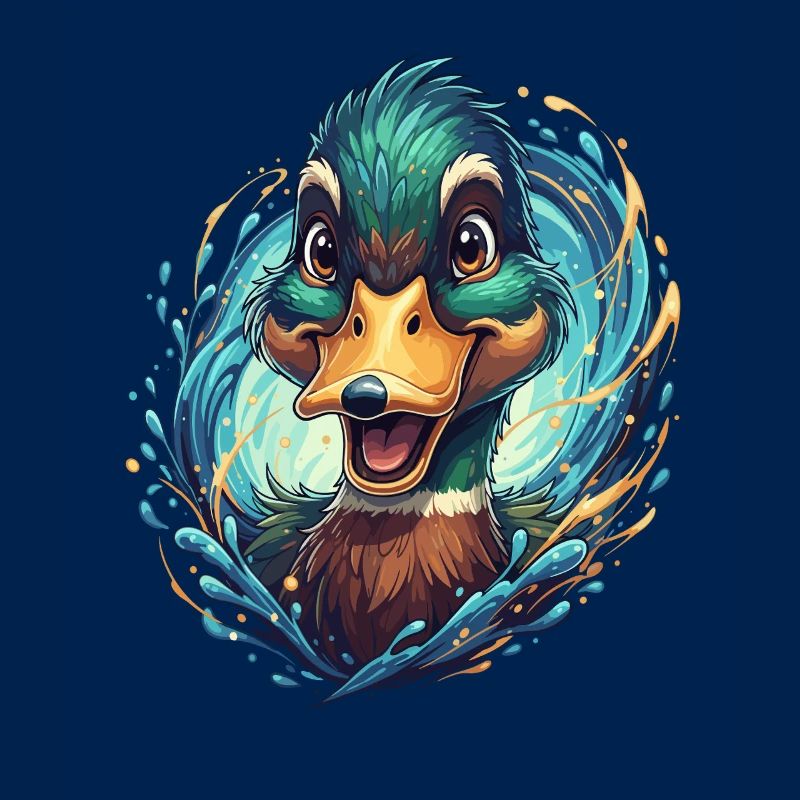Fröhlicher Wasservogel Splash