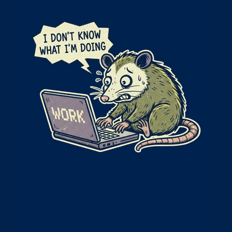 Confused rat at laptop while working