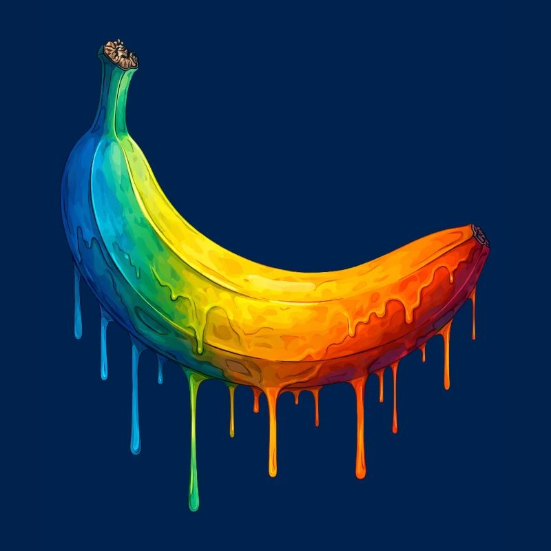 Banana with a colourful gradient