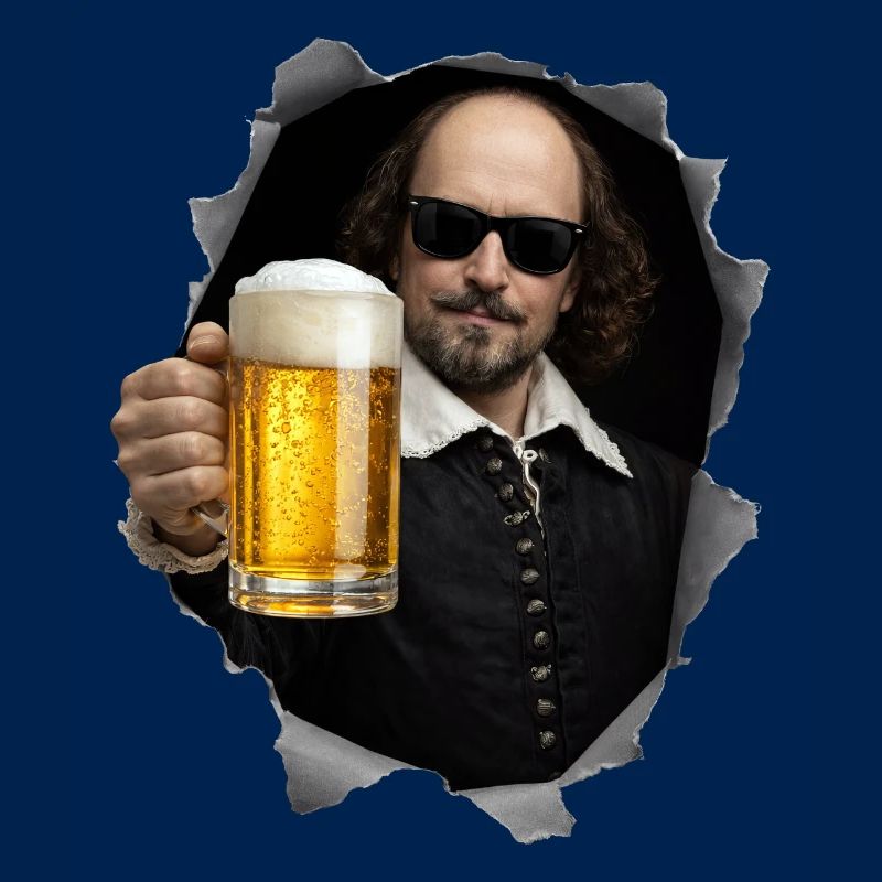 William-Shakespeare mit Bier