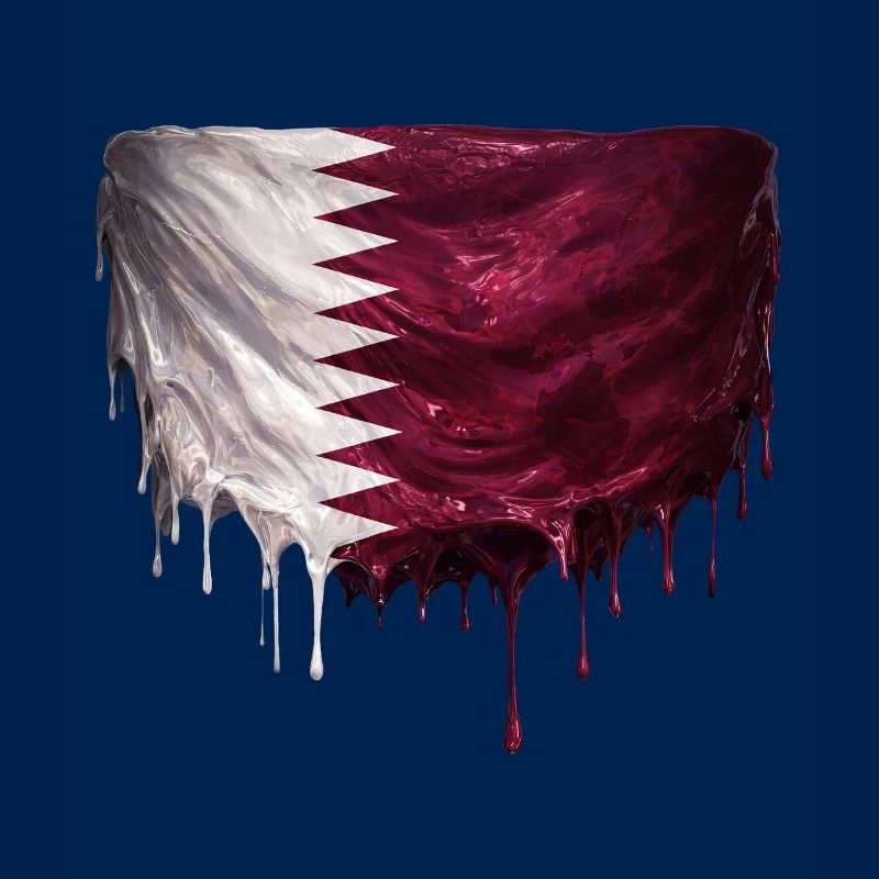 Drapeau du Qatar dans un graffiti tombé