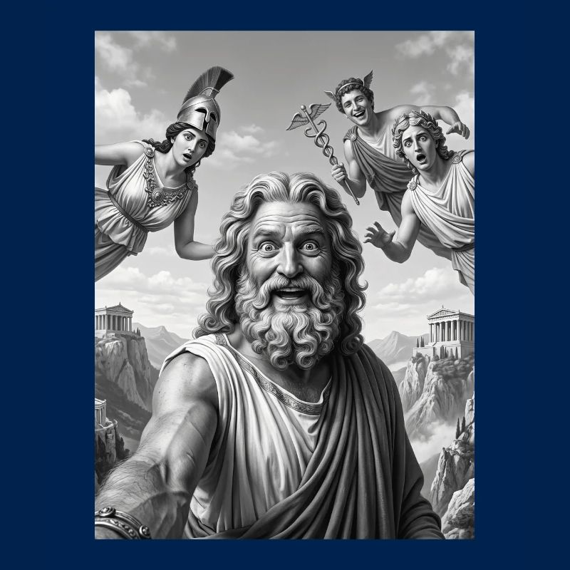 Zeus Selfie mit den Göttern