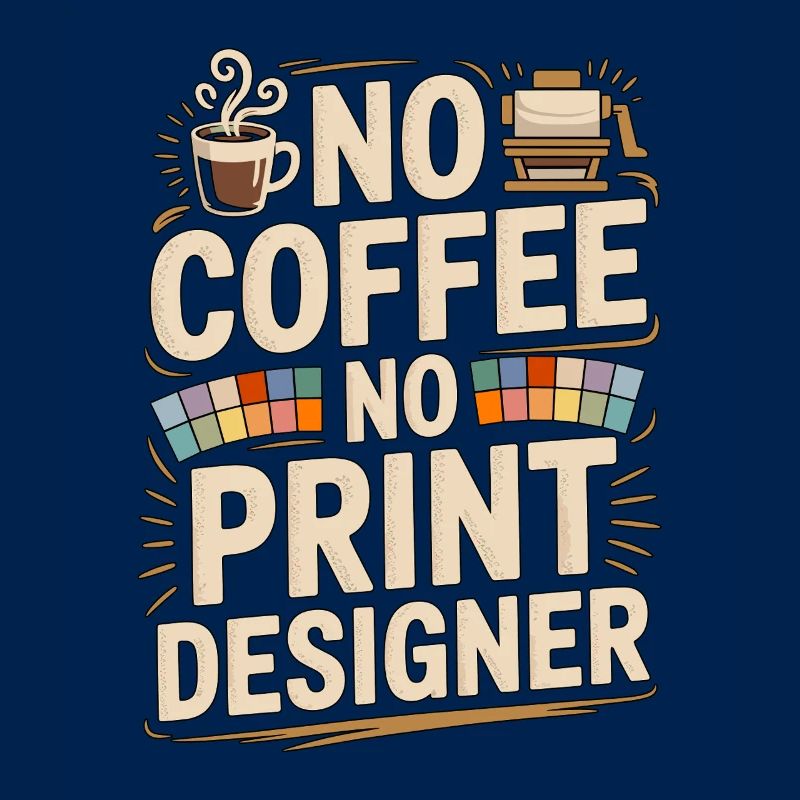 Designer d’impression sans café Expert en impression Amoureux du café
