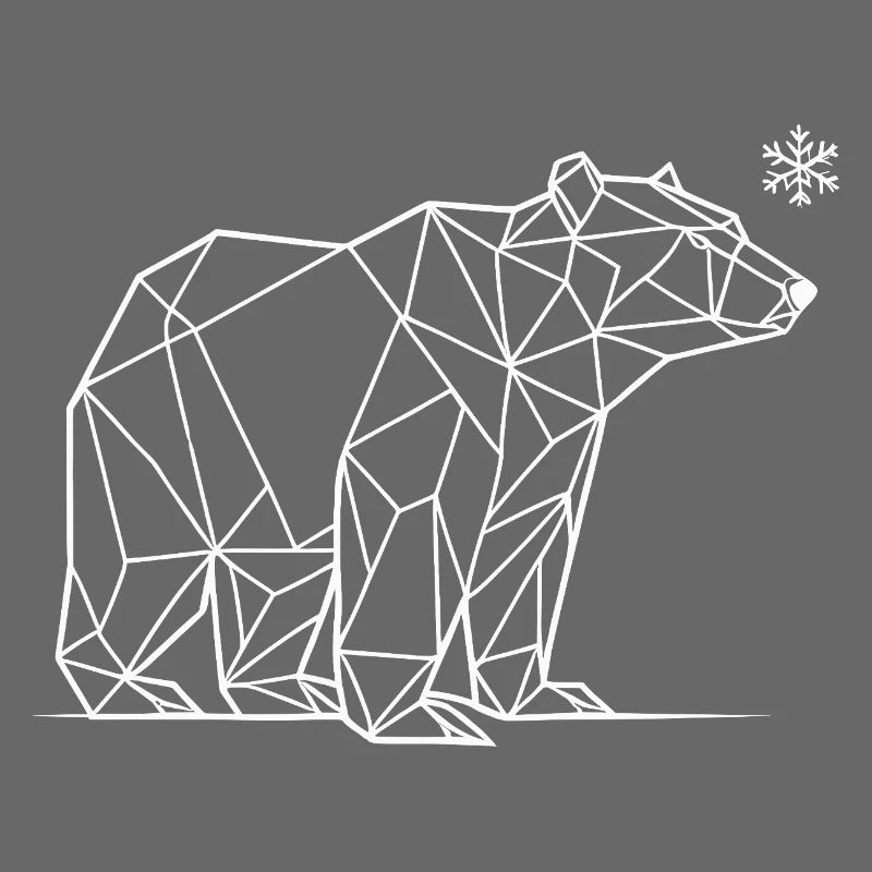 Eisbär Polygon – Winter Tierdesign minimalistisch
