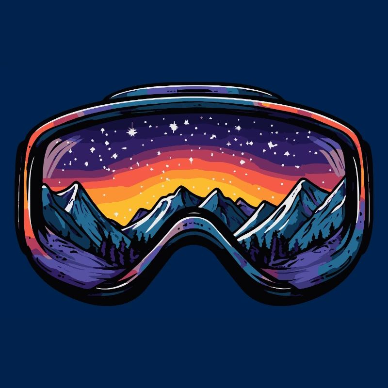 Ski goggles mountains