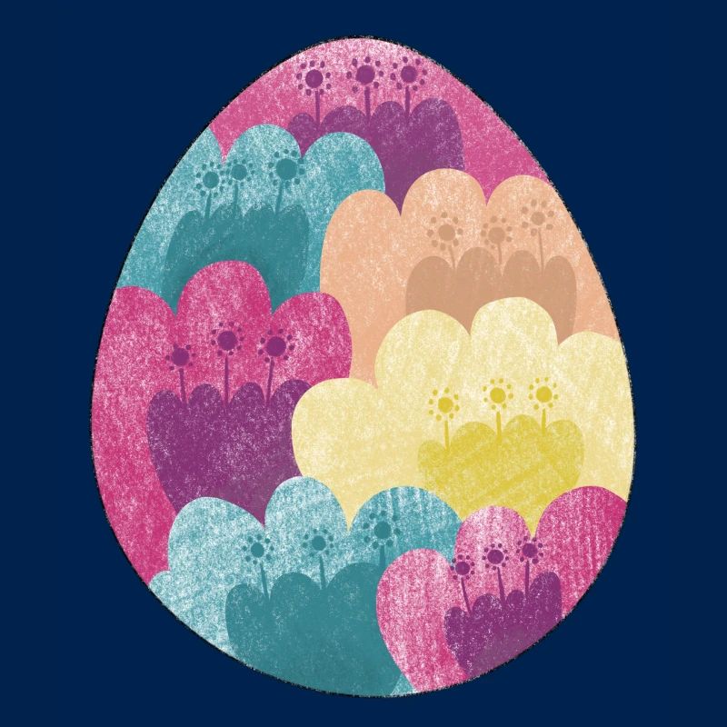 Colorful Easter egg with flower pattern