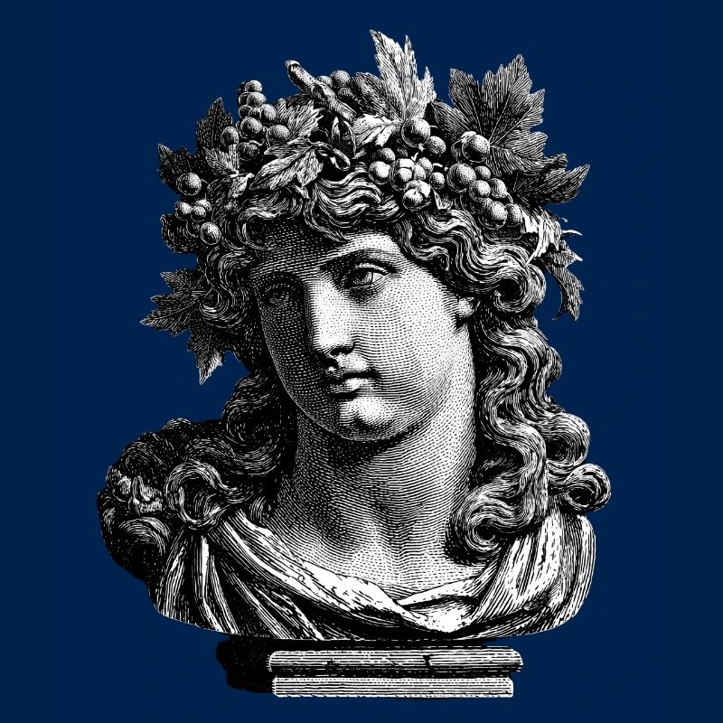 Buste antique de Bacchus – Gravure classique 