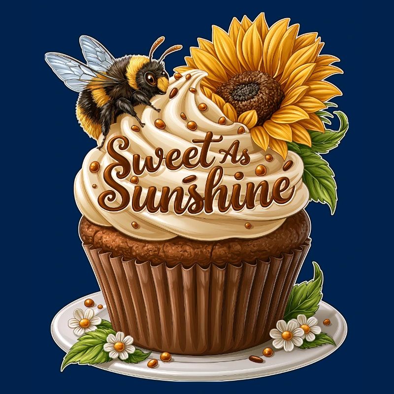 Art de cupcakes doux comme le soleil