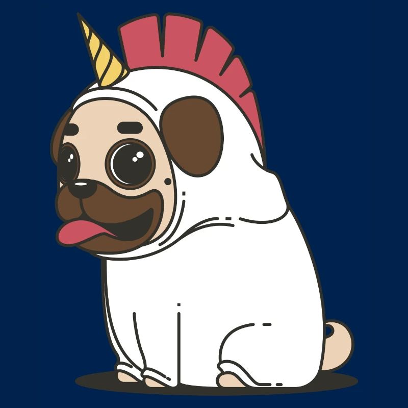 Knuffiger Einhorn Mops