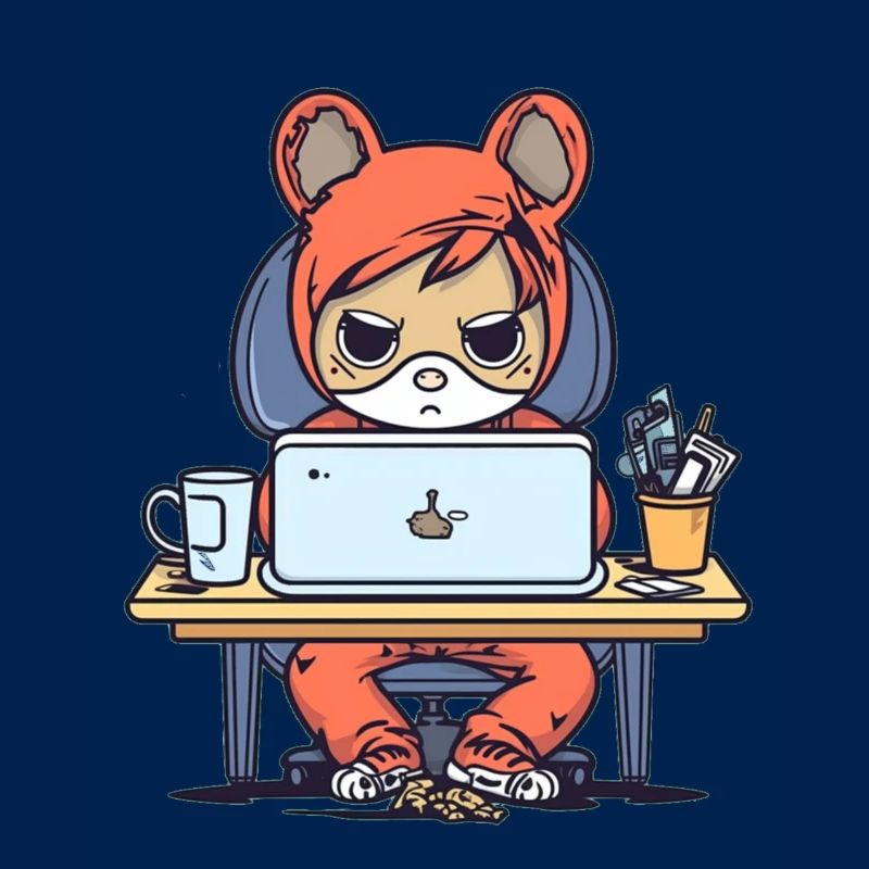 Grumpy Coder in Hoodie