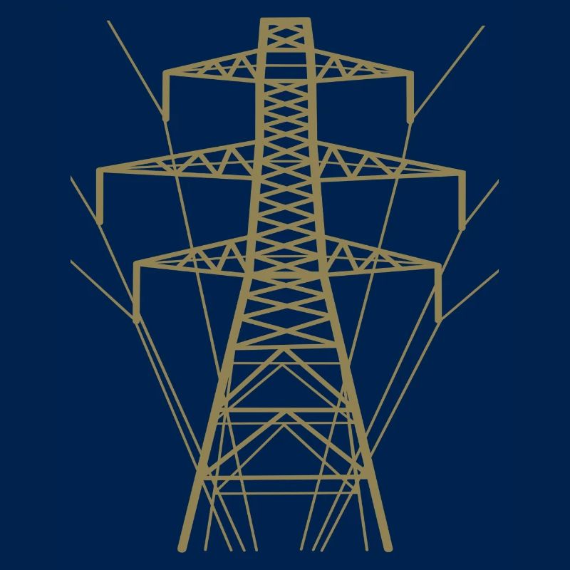 Weiße Strommast-Silhouette