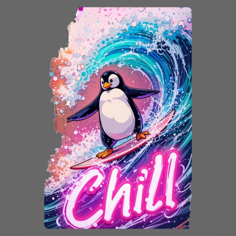 Pingouin surfeur