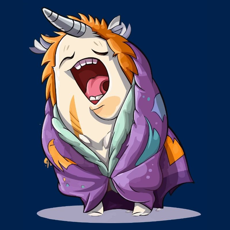 Licorne bâilleuse avec écharpe