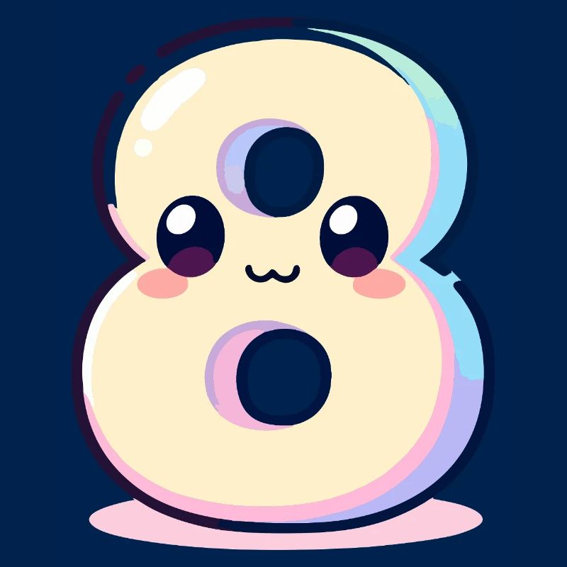 Nummer 8 Kawaii-Regenbogen